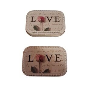 LOVE MINTS USPS Hinged Mini Tin Container Collectible 2.5 inch Pink Rose (2)